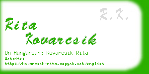 rita kovarcsik business card